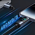 Miniatyrbild 4 av 11: Lightning - USB A 2,4A 1,2m kabel med LED-skjerm Joyroom S-AL012A16 - svart