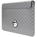 Miniatyrbillede 2 af 4: KARL LAGERFELD SAFFIANO MONOGRAM CHOUPETTE ETUI TIL EN 14" BÆRBAR COMPUTER - SØLV