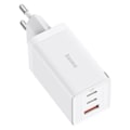 Miniatyrbild 3 av 5: GaN hurtiglader 2xUSB C 1xUSB 65W Baseus GaN5 Pro + USB C - USB C 100W kabel - hvit