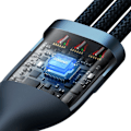 Miniatyrbild 4 av 11: Baseus Flash-seriekabel USB - USB Type C / Lightning / micro USB 100 W 1,2 m blå (CASS030003)