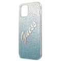 Miniatyrbild 7 av 9: Guess GUHCP12LPCUGLSBL iPhone 12 Pro Max 6.7 blå/blå hardt deksel Glitter Gradient Script