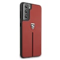Miniatyrbillede 5 af 9: FERRARI OFF TRACK LÆDER NYLON STRIPE COVER TIL SAMSUNG GALAXY S21 - RØD