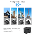 Miniatyrbillede 11 af 11: CHOETECH PD6041 USB-C USB-A PD 30W REJSEOPLADER MED 4 US EU UK AU-STIK - SORT