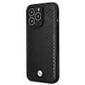 Miniatyrbillede 2 af 8: BMW LÆDER DIAMOND PATTERN COVER TIL IPHONE 14 PRO - SORT