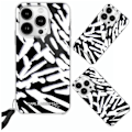 Miniatyrbillede 1 af 2: KARL LAGERFELD IML ZEBRA PATTERN & CORD COVER TIL IPHONE 15 PRO - SORT