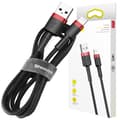 Baseus Cafule-kabel slitesterk nylonkabel USB / Lightning QC3.0 1,5A 2M svart-rød (CALKLF-C19)