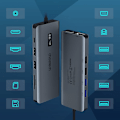 Miniatyrbillede 9 af 10: CHOETECH MULTIFUNKTIONEL HUB MED DISPLAY 12I1 USBC TIL USBC/USBA/HDMI/VGA