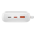 Miniatyrbild 3 av 11: Baseus Qpow Digital Display Powerbank med hurtiglading 20000mAh 22,5W QC/PD/SCP/FCP med innebygd USB-C-kabel hvit