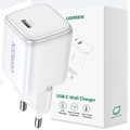 GaN 20W USB-C nettverkslader Ugreen Nexode mini CD318 - hvit