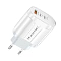 Miniatyrbild 1 av 2: Wozinsky WWCUCW 60W väggladdare 2x USB-C 1xUSB-A QC - vit