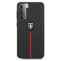 Miniatyrbillede 3 af 8: FERRARI OFF TRACK LÆDER NYLON STRIPE COVER TIL SAMSUNG GALAXY S21 - SORT