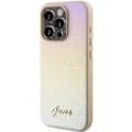 Miniatyrbild 3 av 9: Guess Saffiano Iridescent Script-deksel til iPhone 14 Pro - Gull