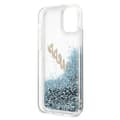 Miniatyrbild 8 av 9: Guess GUHCP12SGLVSBL iPhone 12 mini 5.4 blå/blå hardt deksel Glitter Vintage Script