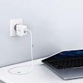 Miniatyrbild 5 av 8: Choetech fast GaN USB Type C PD vegglader USB-A QC3.0 65W 3.25A hvit (PD8002)