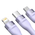 Miniatyrbild 3 av 11: Baseus Flash-seriekabel USB Type C / USB Type A - USB Type C / Lightning / micro USB 100 W 1,5 m lilla (CASS030205)