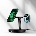 Miniatyrbild 11 av 11: Baseus Swan induktiv lader (kompatibel med MagSafe) holder for iPhone, Apple Watch, AirPods + USB-C-kabel 1 m svart (WXTE000