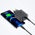 Miniatyrbild 5 av 11: Acefast 2-i-1 vegglader 2x USB Type C / USB 65W, PD, QC 3.0, AFC, FCP (sett med kabel) svart (A13 svart)