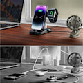 Miniatyrbild 10 av 10: Joyroom JR-WQS02 iPhone AirPods Apple Watch 4-i-1 ladestasjon sammenleggbar - svart