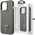 Miniatyrbild 1 av 9: Guess GUHCP14SPSATLG iPhone 14 6.1 sølv/sølv hardt deksel SaffianoTriangle Logo