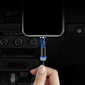 Miniatyrbild 7 av 8: Wozinsky magnetkabel USB / micro USB / USB Typ C / Lightning 2.4A 1m med LED svart (WMC-01)