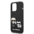 Miniatyrbillede 6 af 8: KARL LAGERFELD FLYDENDE SILIKONE KARL&CHOUPETTE MAGSAFE ETUI TIL IPHONE 14 PRO - SORT