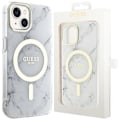 Miniatyrbild 1 av 9: Guess GUHMP14MPCUMAH deksel til iPhone 14 Plus 6.7 - hvit Marble MagSafe