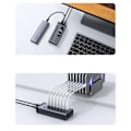 Miniatyrbild 11 av 11: Ugrønn multifunksjonell HUB 7in1 USB Type C - 7x USB Type A 3.0 PD DC 12V grå (CM481)