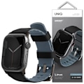 Miniatyrbild 1 av 4: UNIQ Linus Apple Watch Series 4/5/6/7/8/SE/SE2 armbånd 38/40/41 mm. Airosoft silikon svart/midnattssvart