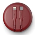 Miniatyrbild 3 av 6: UNIQ MFI Halo USB-C-Lightning-kabel 18W nylon tvunnet 1,2m rød/karmin
