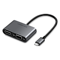 Miniatyrbillede 1 af 8: UGREEN CM162 50505 USB-C - HDMI / VGA / USB-A 3.0 / USB-C PD-ADAPTER - GRÅ