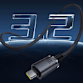 Miniatyrbillede 9 af 11: BASEUS CRYSTAL SHINE CB000089 USB-C / USB-C USB3.2-KABEL 100W 20GBPS 1,5M - SORT