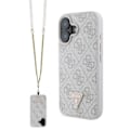 Miniatyrbild 1 av 9: Guess GUHCP16SP4TDSCPP iPhone 16 6,1" rosa/rosa hårdfodral Läder Metall Logotyp Strass Crossbody