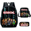 Roblox Student Backpack, Korean Version of Primary and Secondary School Students' Backpack, Ins-style, Fashion Trend Backpack, Three-piece Set A9