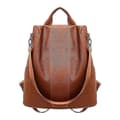 High Quality PU Leather Backpack Women Patchwork Casual Anti-theft Backpacks