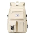 Large backpack with many compartments, waterproof school backpack - White_TF White