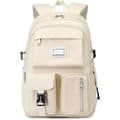 Large Capacity Backpack, Waterproof School Backpack with Multiple Compartments - White
