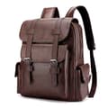 Leather Laptop Backpack for Men, Work Backpack for Travel, Office, School, Waterproof Casual Computer Backpack Fits Notebook 15.6 Inch Coff