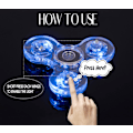 Miniatyrbild 2 av 5: 2 st LED-ljus Fidget Spinner - Kristallblå, Ljus Fidget Fin