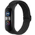 Miniatyrbilde 1 av 5: Flettet klokkereim for Xiaomi Mi Band 7 6 5 4 3 Armbånd Elastisk Justerbar Armlenke for Amazfit Band 5 Armbånd Erstatningsarmbånd Svart