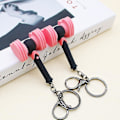 Miniatyrbillede 1 af 4: Sort og Pink Fan Lys Stick Nøglering til Fest Tilbehør, Sort og Pink Hjerte Hammer Vedhæng
