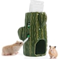 Miniatyrbild 1 av 5: 2-i-1 Justerbar Hamstervattenflaska, 80 ml Gerbil Vattenflaska med Ställ, Droppsäker Tuggsäker Keramisk Vattenflaskhållare (Mörkgrön)