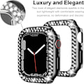 Miniatyrbillede 3 af 5: Luksus Krystal Rhinestone Hård PC Ramme Etui til Apple Watch Series 7 41mm, Apple Watch Series 7 - All-Around Bumper Etui (Sort)