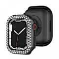 Miniatyrbillede 1 af 5: Luksus Krystal Rhinestone Hård PC Ramme Etui til Apple Watch Series 7 41mm, Apple Watch Series 7 - All-Around Bumper Etui (Sort)