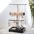 Miniatyrbillede 3 af 5: Elegant Antik Bronze T-formet 3-lags Smykkeudstillingsstativ til