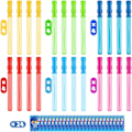 Miniatyrbild 2 av 5: 24-pack 14-tums bubbelstavar, stora bubbelstavar med 24 bubbelpåfyllningslösningar, bubblor festartiklar för påsk, sommar utomhus/inomhusaktivitet