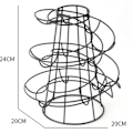 Miniatyrbillede 2 af 3: Æggeholder Stativ Spiral Design Metal Æggehylder Fritstående Tråd Kyllinge Æggeopbevaring Organizer Display Holder Sort{F2}
