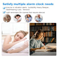 Miniatyrbild 5 av 5: Hög ljudnivå väckarklocka för personer som sover tungt, dubbel väckarklocka med sängvibrator, för sovrum, 6,5 tums skärm-X73-