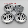 Miniatyrbillede 4 af 5: 4 stk Mg Logo 56mm 60mm Bilhjul Centerdæksel Navkapsel Harpiks Badge Emblem Dekal Styling Tilbehør, 60mm Sort Kapsel 2