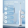 Miniatyrbild 3 av 5: Elektrisk tandborste med vattenfloss, 3-i-1 tandvårdskit med 7 lägen, elektrisk tandborste och vattenfloss-kombination för vuxna, bärbar vattenfloss vit white
