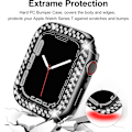 Miniatyrbillede 2 af 5: Luksus Krystal Rhinestone Hård PC Ramme Etui til Apple Watch Series 7 41mm, Apple Watch Series 7 - All-Around Bumper Etui (Sort)
